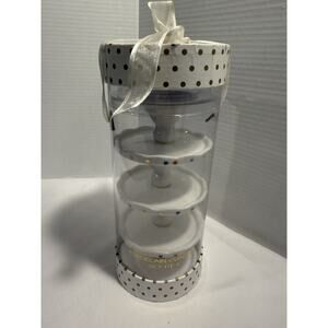 Sweet Living Collection Polka Dot Porcelain Stackable Cup Cake Stands - Set of 4